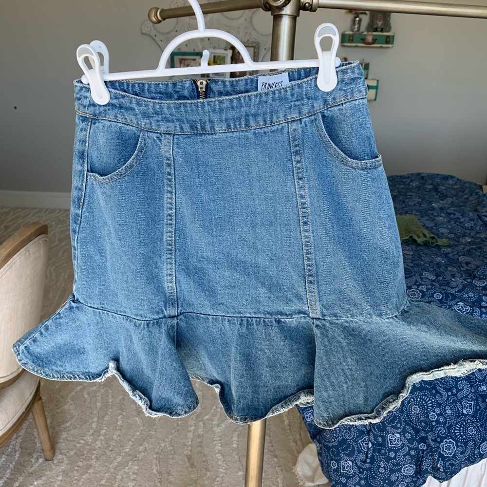 Princess Polly Ruffle Denim Skirt